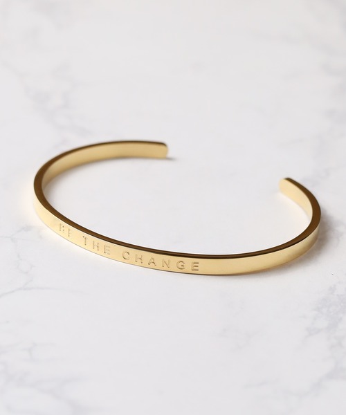 ARCHIVER（アーカイバ）の「【BK】【BE THE CHANGE】メタルブレス（バングル/リストバンド・レディース・シルバー/ゴールド/ブロンズ/ブラック・FREE）」の6枚目の写真