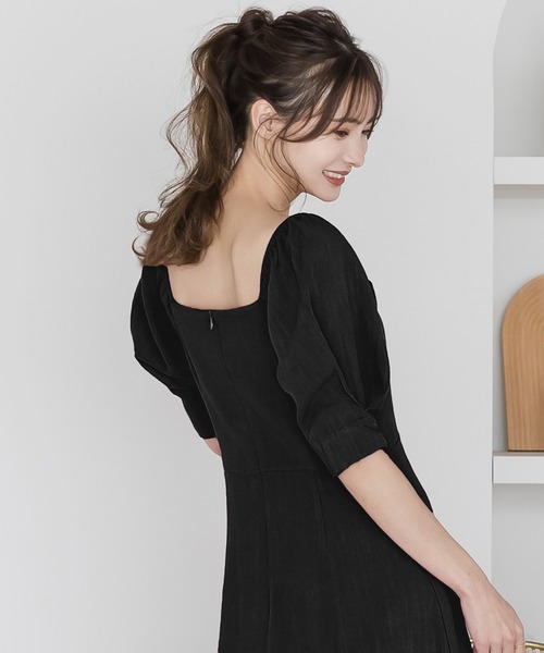 Julia Boutique(ジュリアブティック)の「2wayショルダーリネンマキシ丈ワンピース/22118(ワンピース・レディース・ブラック/ベージュ/ピンク・ONE)」の5枚目の写真