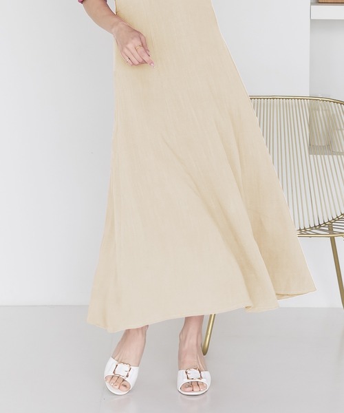 Julia Boutique(ジュリアブティック)の「2wayショルダーリネンマキシ丈ワンピース/22118(ワンピース・レディース・ブラック/ベージュ/ピンク・ONE)」の7枚目の写真