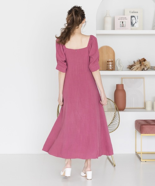 Julia Boutique(ジュリアブティック)の「2wayショルダーリネンマキシ丈ワンピース/22118(ワンピース・レディース・ブラック/ベージュ/ピンク・ONE)」の8枚目の写真