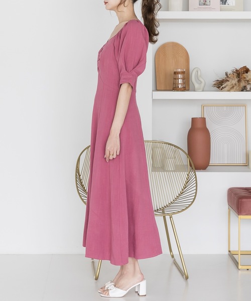 Julia Boutique(ジュリアブティック)の「2wayショルダーリネンマキシ丈ワンピース/22118(ワンピース・レディース・ブラック/ベージュ/ピンク・ONE)」の11枚目の写真