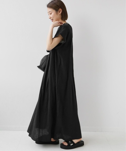 JOURNAL STANDARD relume（ジャーナルスタンダード　レリューム）の「《WEB限定追加2》レーヨンリネンピンタックフレンチスリーブワンピース（ワンピース・レディース・ブラック/ブルー・FREE）」の13枚目の写真