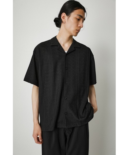 AZUL by moussy（アズールバイマウジー）の「ORTEGA JACQUARD SHIRT/オルテガジャカードシャツ（シャツ/ブラウス・メンズ・ライトカーキ/ブラック・LARGE/MEDIUM）」の4枚目の写真