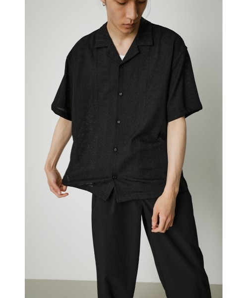 AZUL by moussy（アズールバイマウジー）の「ORTEGA JACQUARD SHIRT/オルテガジャカードシャツ（シャツ/ブラウス・メンズ・ライトカーキ/ブラック・LARGE/MEDIUM）」の5枚目の写真