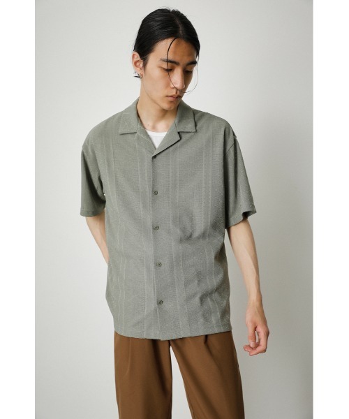 AZUL by moussy（アズールバイマウジー）の「ORTEGA JACQUARD SHIRT/オルテガジャカードシャツ（シャツ/ブラウス・メンズ・ライトカーキ/ブラック・LARGE/MEDIUM）」の15枚目の写真