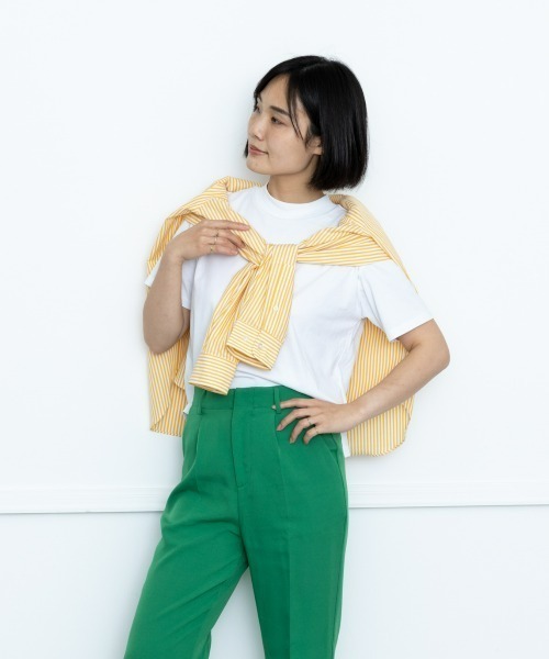 BRICK & SONS（ブリックアンドサンズ）の「リラックスバックプリーツシャツ＜イエローストライプ＞（シャツ/ブラウス・メンズ・イエロー・LL/S/M/L）」の2枚目の写真