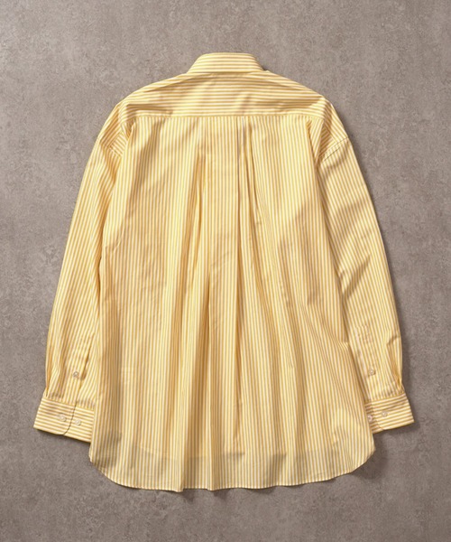BRICK & SONS（ブリックアンドサンズ）の「リラックスバックプリーツシャツ＜イエローストライプ＞（シャツ/ブラウス・メンズ・イエロー・LL/S/M/L）」の10枚目の写真