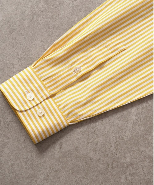 BRICK & SONS（ブリックアンドサンズ）の「リラックスバックプリーツシャツ＜イエローストライプ＞（シャツ/ブラウス・メンズ・イエロー・LL/S/M/L）」の11枚目の写真