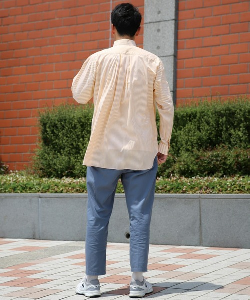 BRICK & SONS（ブリックアンドサンズ）の「リラックスバックプリーツシャツ＜イエローストライプ＞（シャツ/ブラウス・メンズ・イエロー・LL/S/M/L）」の9枚目の写真