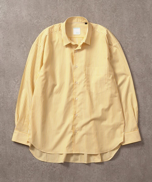 BRICK & SONS（ブリックアンドサンズ）の「リラックスバックプリーツシャツ＜イエローストライプ＞（シャツ/ブラウス・メンズ・イエロー・LL/S/M/L）」の17枚目の写真