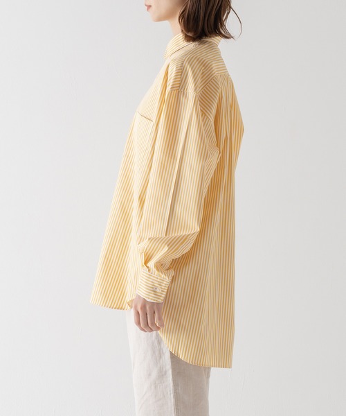 BRICK & SONS（ブリックアンドサンズ）の「リラックスバックプリーツシャツ＜イエローストライプ＞（シャツ/ブラウス・メンズ・イエロー・LL/S/M/L）」の19枚目の写真