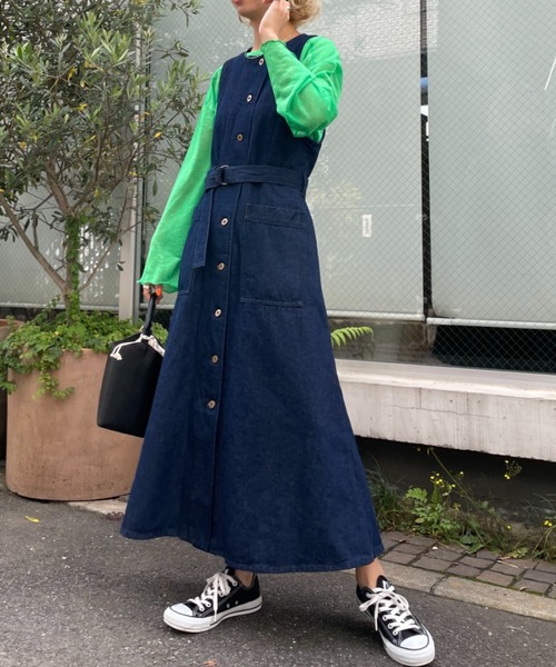 CIAOPANIC（チャオパニック）の「2WAY仕様、デニムジレワンピース 