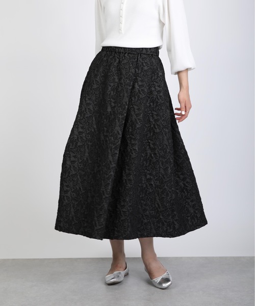 PICCIN（ピッチン）の「ふくれジャガードボリュームスカート（スカート・レディース・ブラック/アイボリー/グレイッシュベージュ・M）」の2枚目の写真