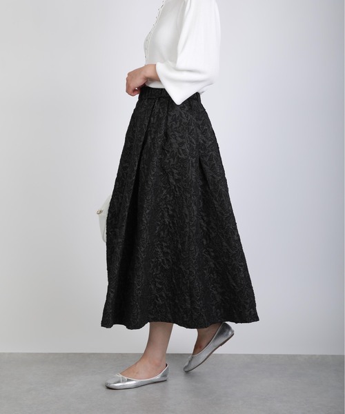 PICCIN（ピッチン）の「ふくれジャガードボリュームスカート（スカート・レディース・ブラック/アイボリー/グレイッシュベージュ・M）」の5枚目の写真