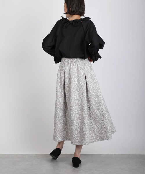 PICCIN（ピッチン）の「ふくれジャガードボリュームスカート（スカート・レディース・ブラック/アイボリー/グレイッシュベージュ・M）」の16枚目の写真