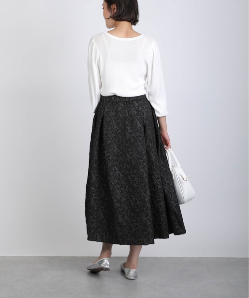 PICCIN（ピッチン）の「ふくれジャガードボリュームスカート（スカート・レディース・ブラック/アイボリー/グレイッシュベージュ・M）」の9枚目の写真