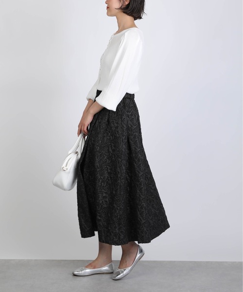 PICCIN（ピッチン）の「ふくれジャガードボリュームスカート（スカート・レディース・ブラック/アイボリー/グレイッシュベージュ・M）」の8枚目の写真