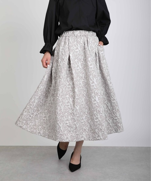 PICCIN（ピッチン）の「ふくれジャガードボリュームスカート（スカート・レディース・ブラック/アイボリー/グレイッシュベージュ・M）」の10枚目の写真