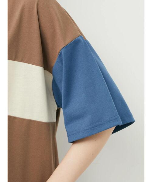 Green Parks(グリーンパークス)の「・novem9 カラーブロックTシャツ(Tシャツ/カットソー・レディース・チャコールグレー/ベージュ/モカ・FREE)」の12枚目の写真