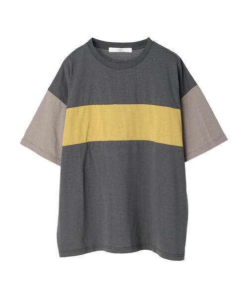 Green Parks(グリーンパークス)の「・novem9 カラーブロックTシャツ(Tシャツ/カットソー・レディース・チャコールグレー/ベージュ/モカ・FREE)」の13枚目の写真