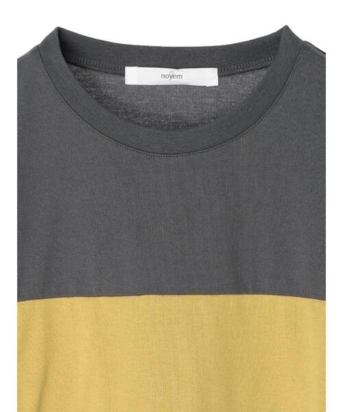 Green Parks(グリーンパークス)の「・novem9 カラーブロックTシャツ(Tシャツ/カットソー・レディース・チャコールグレー/ベージュ/モカ・FREE)」の15枚目の写真