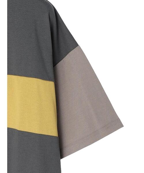 Green Parks(グリーンパークス)の「・novem9 カラーブロックTシャツ(Tシャツ/カットソー・レディース・チャコールグレー/ベージュ/モカ・FREE)」の16枚目の写真