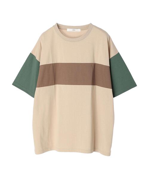 Green Parks(グリーンパークス)の「・novem9 カラーブロックTシャツ(Tシャツ/カットソー・レディース・チャコールグレー/ベージュ/モカ・FREE)」の21枚目の写真