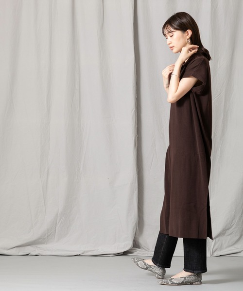 Gready Brilliant（グレディブリリアン）の「Ｅヤーンシャツ衿ワンピース（ワンピース・レディース・ブラック/ブラウン・38）」の4枚目の写真