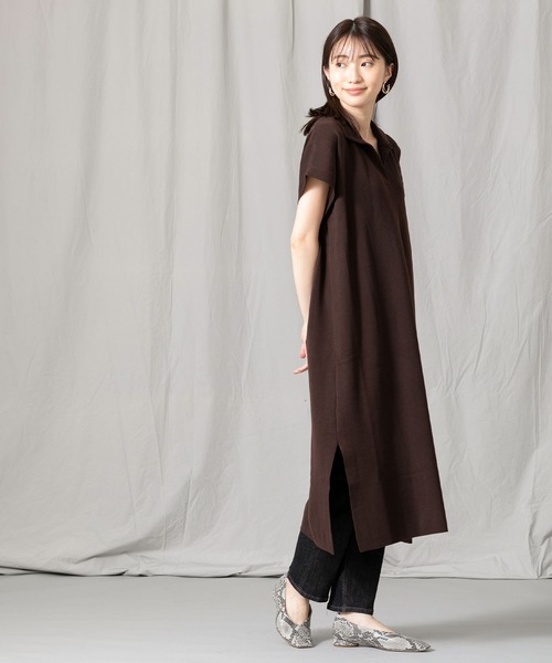 Gready Brilliant（グレディブリリアン）の「Ｅヤーンシャツ衿ワンピース（ワンピース・レディース・ブラック/ブラウン・38）」の8枚目の写真