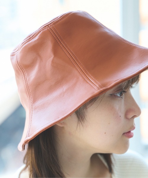 FREE'S MART（フリーズマート）の「◆PUチューリップバケット（ハット・レディース・ブラック/ブラウン・ﾌﾘ-）」の3枚目の写真