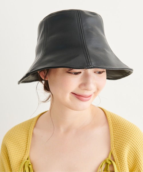 FREE'S MART（フリーズマート）の「◆PUチューリップバケット（ハット・レディース・ブラック/ブラウン・ﾌﾘ-）」の5枚目の写真