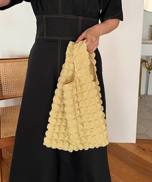 CAPRICIEUX LE'MAGE（カプリシューレマージュ）の「ぽこぽこバッグ（トートバッグ・レディース・ホワイト/ブラック/イエロー・FREE）」の18枚目の写真