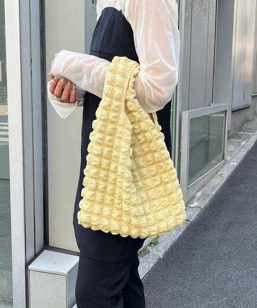 CAPRICIEUX LE'MAGE（カプリシューレマージュ）の「ぽこぽこバッグ（トートバッグ・レディース・ホワイト/ブラック/イエロー・FREE）」の8枚目の写真