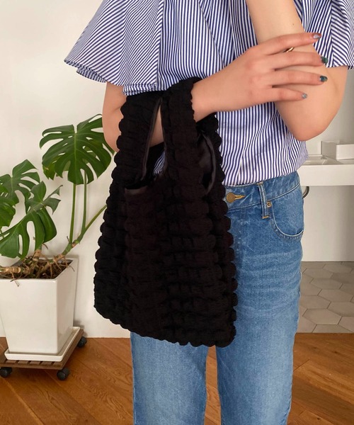 CAPRICIEUX LE'MAGE（カプリシューレマージュ）の「ぽこぽこバッグ（トートバッグ・レディース・ホワイト/ブラック/イエロー・FREE）」の9枚目の写真