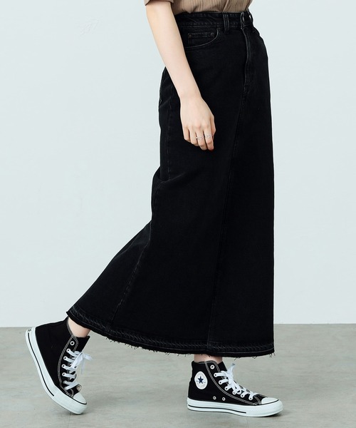 EDWIN（エドウィン）の「essentials ロングデニムスカート（デニムスカート・レディース・ブラック/ブルー・SMALL/MEDIUM）」の5枚目の写真