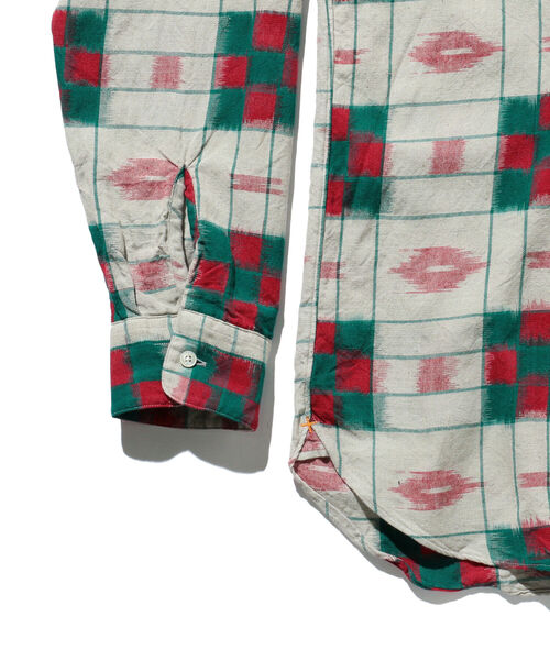 BEAMS PLUS(ビームスプラス)の「BEAMS PLUS / 絣チェック バンドカラーシャツ クラシックフィット(シャツ/ブラウス・メンズ・ライトブラウン/グレー・XL/M/L/S)」の10枚目の写真