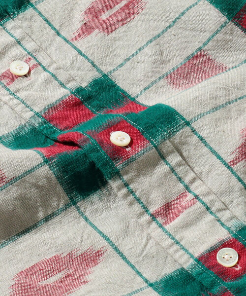 BEAMS PLUS(ビームスプラス)の「BEAMS PLUS / 絣チェック バンドカラーシャツ クラシックフィット(シャツ/ブラウス・メンズ・ライトブラウン/グレー・XL/M/L/S)」の11枚目の写真