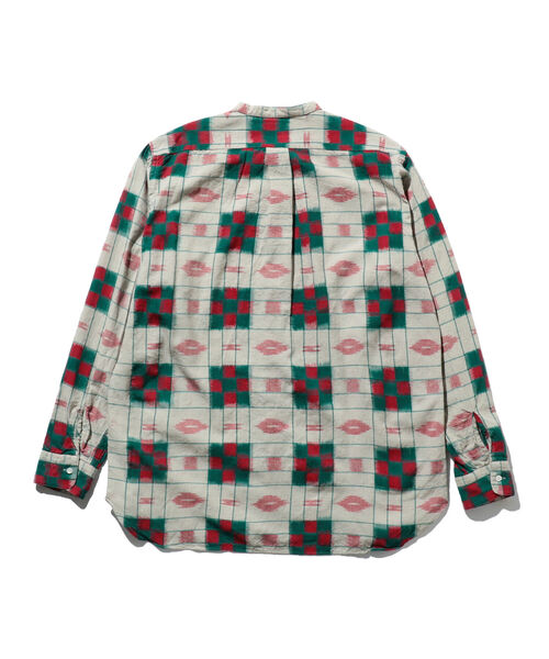 BEAMS PLUS(ビームスプラス)の「BEAMS PLUS / 絣チェック バンドカラーシャツ クラシックフィット(シャツ/ブラウス・メンズ・ライトブラウン/グレー・XL/M/L/S)」の12枚目の写真