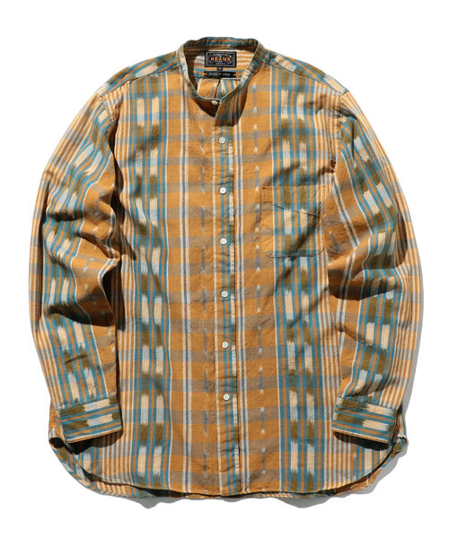 BEAMS PLUS(ビームスプラス)の「BEAMS PLUS / 絣チェック バンドカラーシャツ クラシックフィット(シャツ/ブラウス・メンズ・ライトブラウン/グレー・XL/M/L/S)」の13枚目の写真