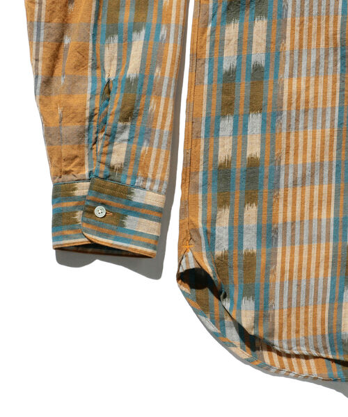 BEAMS PLUS(ビームスプラス)の「BEAMS PLUS / 絣チェック バンドカラーシャツ クラシックフィット(シャツ/ブラウス・メンズ・ライトブラウン/グレー・XL/M/L/S)」の15枚目の写真