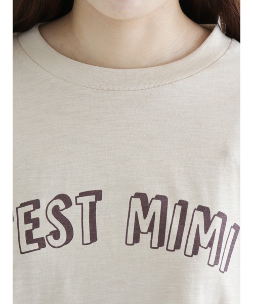 Samansa Mos2（サマンサ モスモス）の「スラブ天竺ロゴTシャツ（Tシャツ/カットソー・レディース・ベージュ/ブラウン/ピンク/キナリ・ﾌﾘ-）」の10枚目の写真