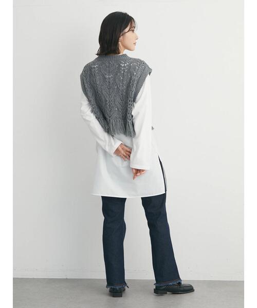 Green　Parks（グリーンパークス）の「セミフレアデニムパンツ（その他パンツ・レディース・ブラック/グレー/ワンウォッシュ・S/M）」の13枚目の写真