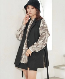 earth music&ecology | サイドベルト付きジレ(ベスト)