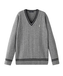 EASTBOY | ラムウール プルオーバー ライン入り 制服 高校生 中学生 通学 スクール セーター JK(ニット/セーター)