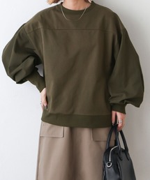 異素材スリーブミリタリーカットソー