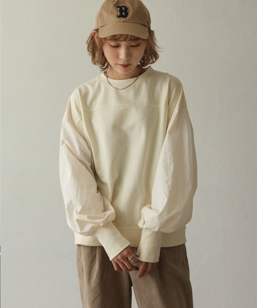 Chillfar（チルファー）の「異素材スリーブミリタリーカットソー（Tシャツ/カットソー・レディース・ブラック/カーキ/アイボリー・FREE）」の15枚目の写真