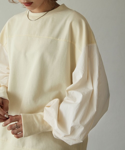 Chillfar（チルファー）の「異素材スリーブミリタリーカットソー（Tシャツ/カットソー・レディース・ブラック/カーキ/アイボリー・FREE）」の19枚目の写真