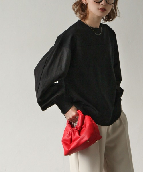 Chillfar（チルファー）の「異素材スリーブミリタリーカットソー（Tシャツ/カットソー・レディース・ブラック/カーキ/アイボリー・FREE）」の16枚目の写真