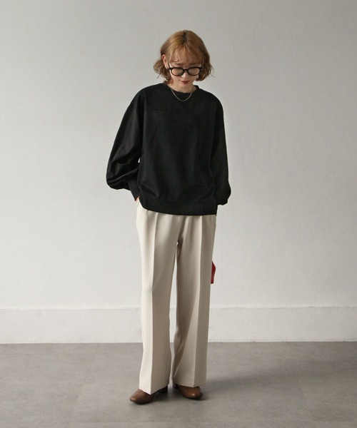 Chillfar（チルファー）の「異素材スリーブミリタリーカットソー（Tシャツ/カットソー・レディース・ブラック/カーキ/アイボリー・FREE）」の11枚目の写真