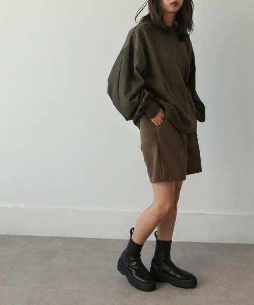 Chillfar（チルファー）の「異素材スリーブミリタリーカットソー（Tシャツ/カットソー・レディース・ブラック/カーキ/アイボリー・FREE）」の20枚目の写真